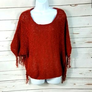 Lucky Brand Burgundy Pullover Sweater Small XS Oversized